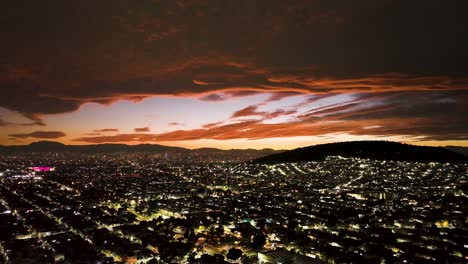 panoramic shot of distinctive mexico city at sunset, residential area view