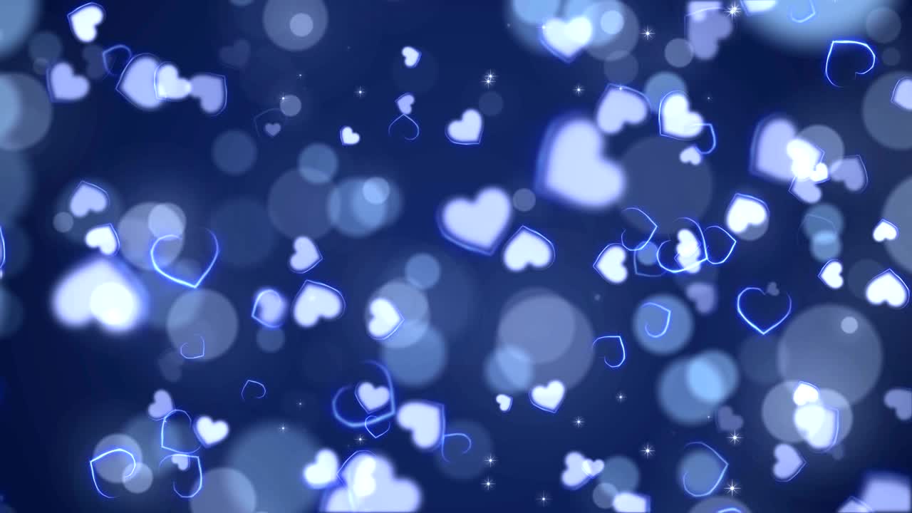 블루 하트 배경: 원활한 루프 발렌타인 데이 휴가 애니메이션