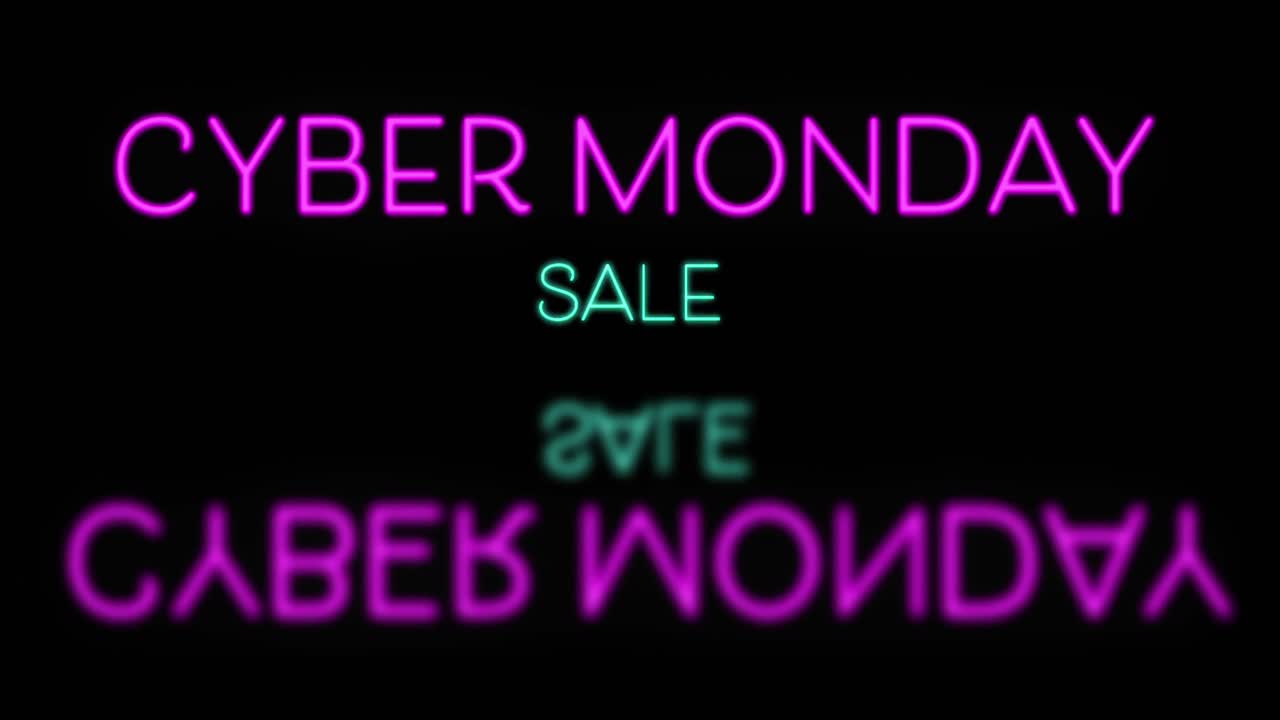 핑크 네온 사이버 월요일 판매 텍스트
