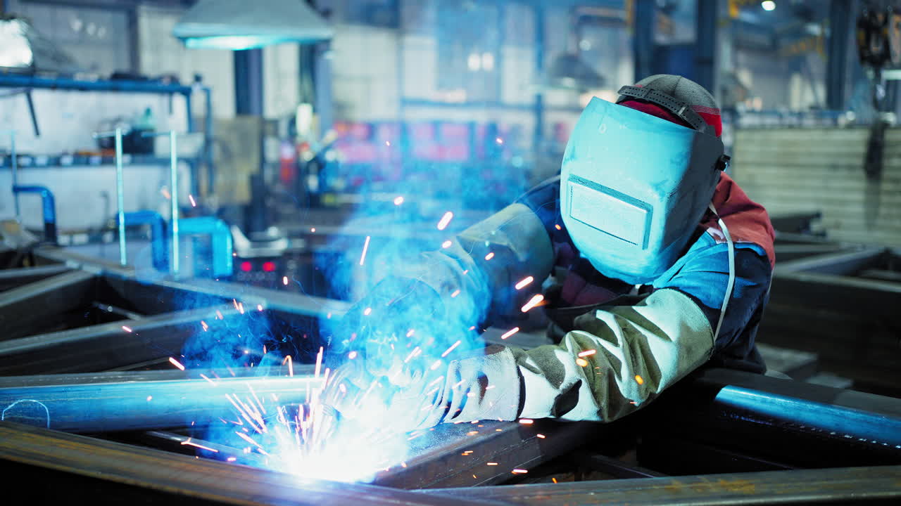 Industrial Welder at Work