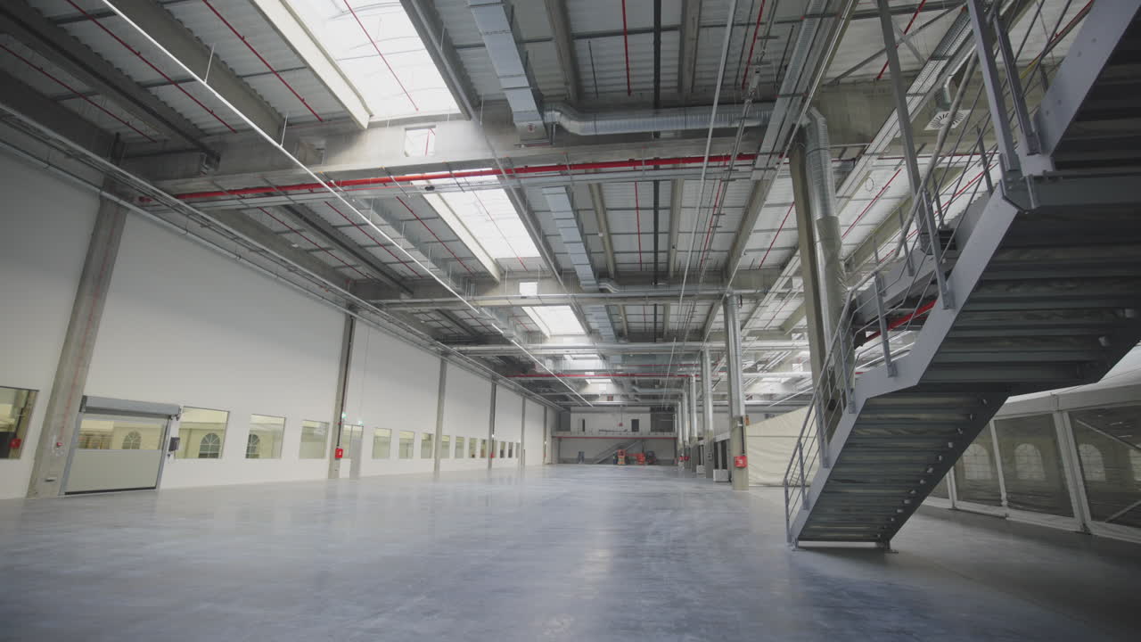 Empty space in modern industrial hall