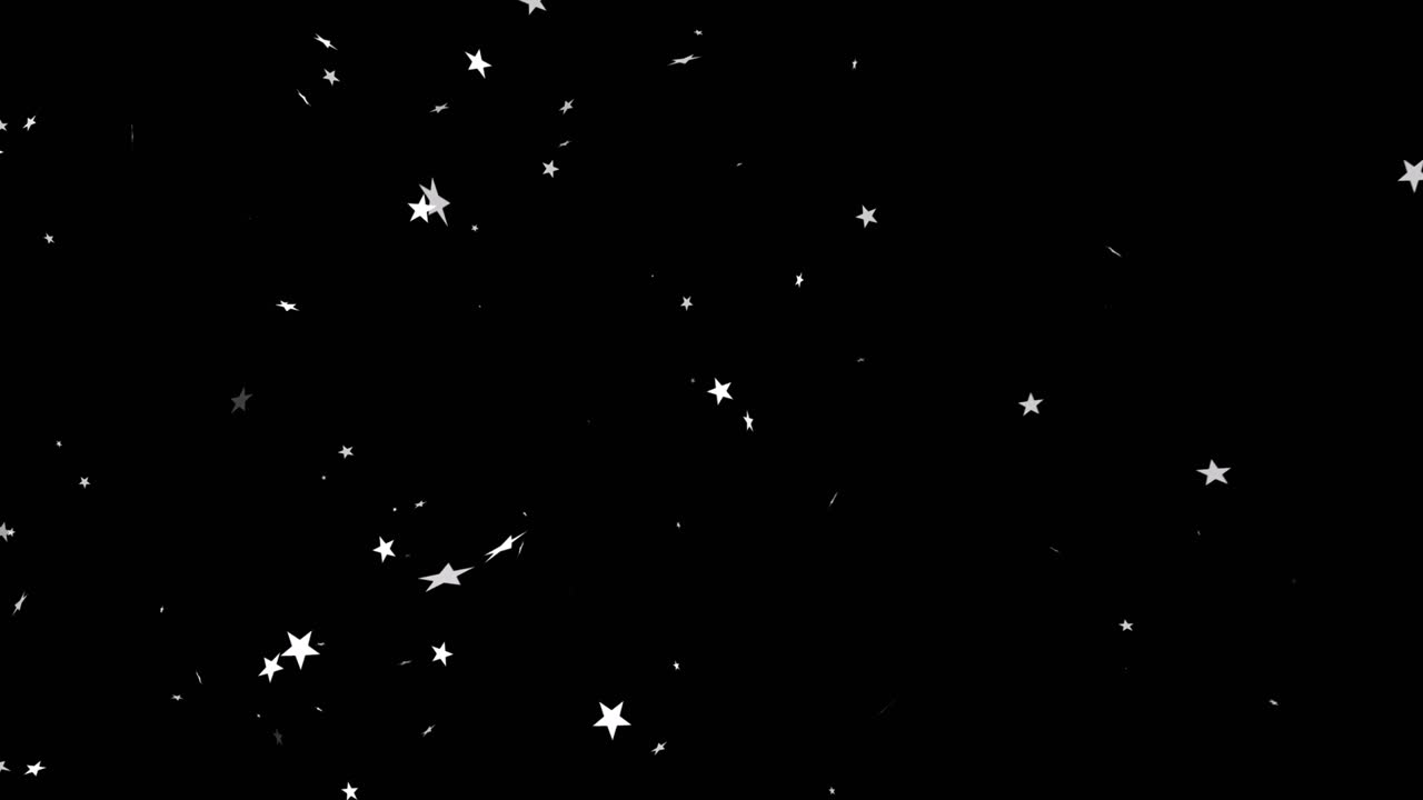 animación de estrellas de navidad cayendo sobre un fondo negro