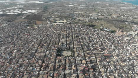 wide view of pachino city in sicily during day time, aerial