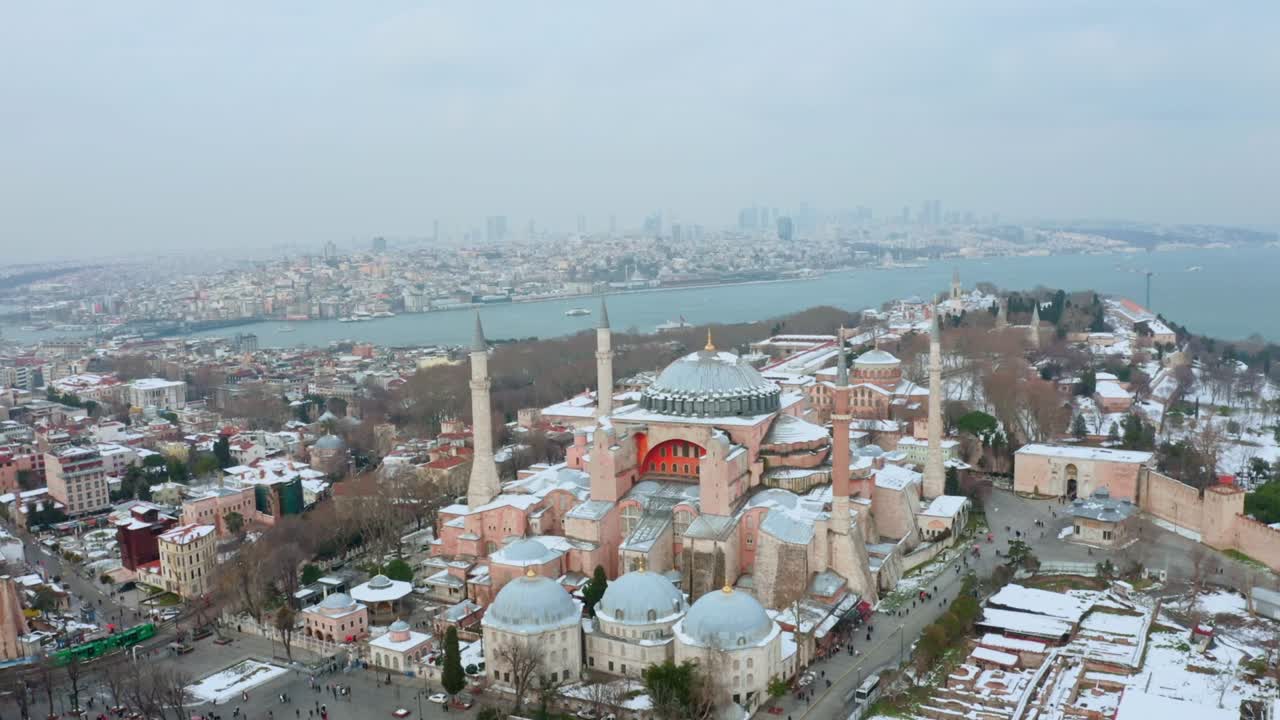 이스탄불의 그랜드 모스크의 드론 뷰