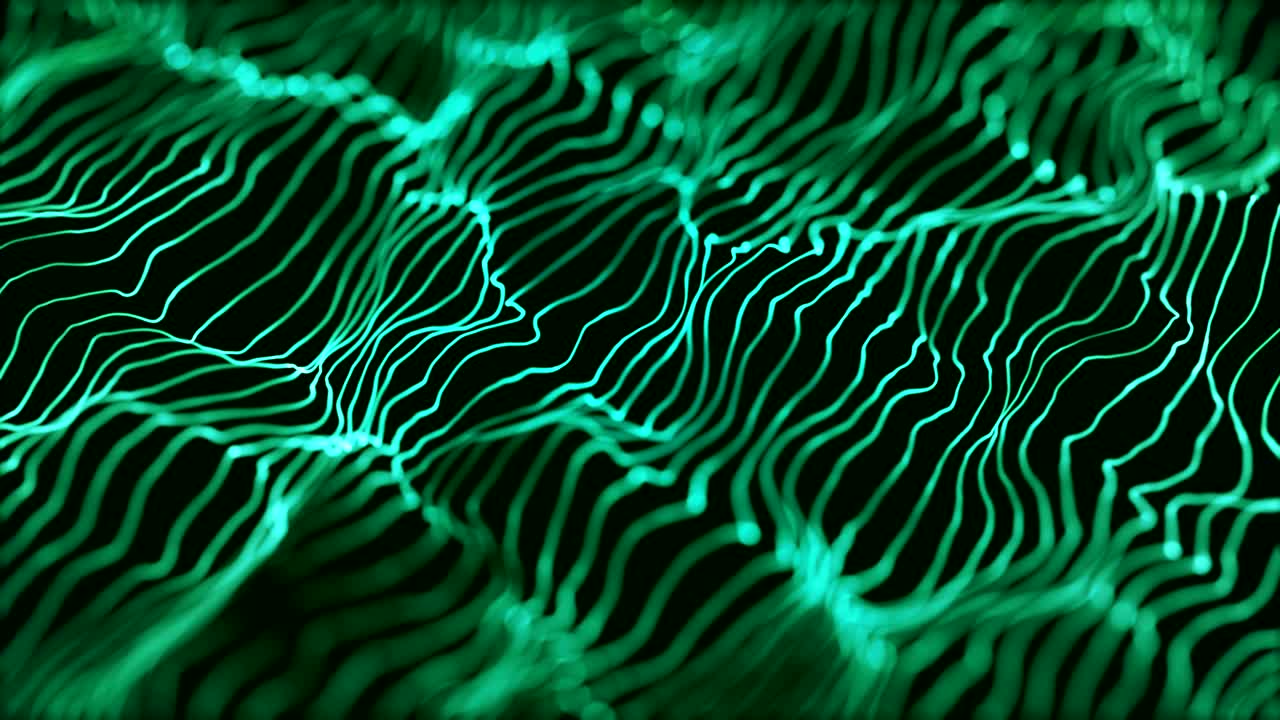 líneas de cuerdas onduladas elegantes fondo de movimiento bucle sin costuras verde