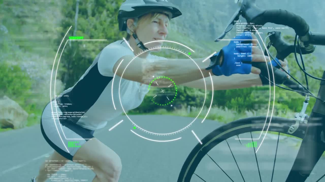 스 ⁇  스캔과 데이터 처리가 여성 운동 선수가 스트레칭 운동을 수행하는 것과 관련이 있습니다.