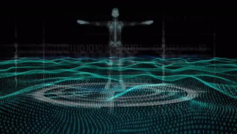 animación de boyd humano y procesamiento de datos de codificación binaria