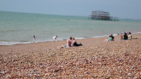 people enjoying a sunny day by the sea