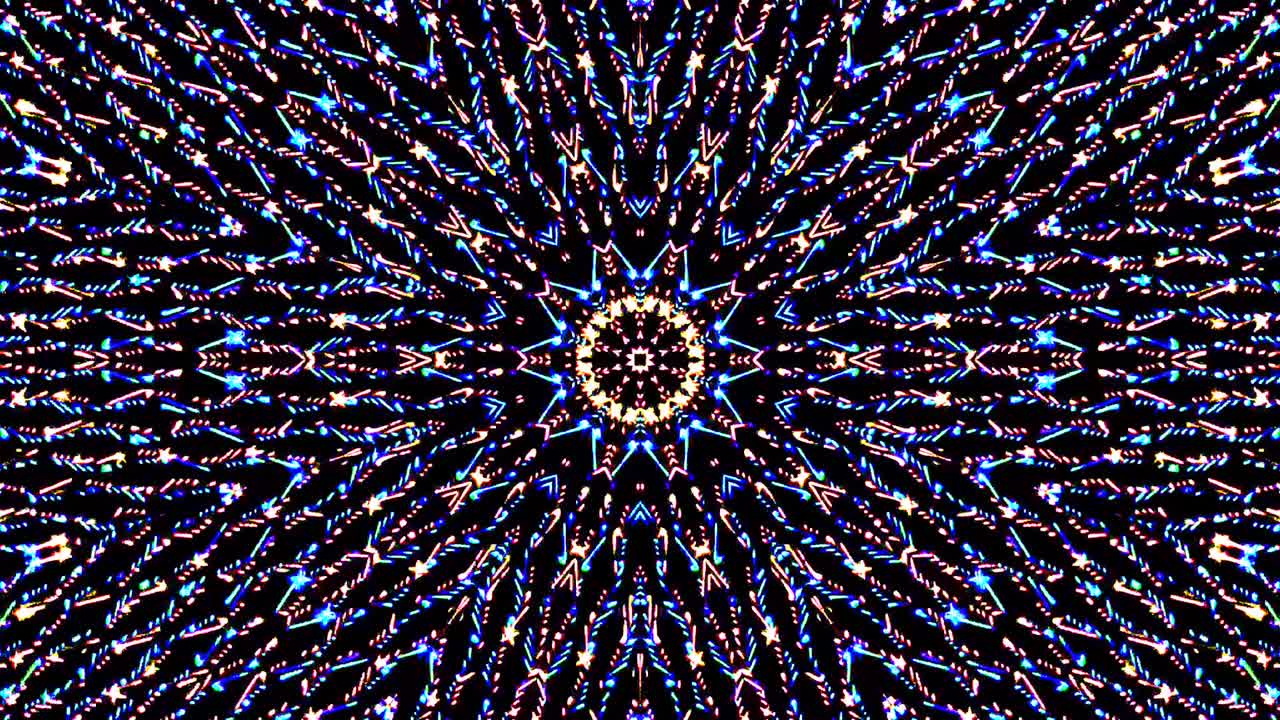 прекрасный абстрактный калейдоскоп, который светит, сияющий свет, который регулирует тонкие движения