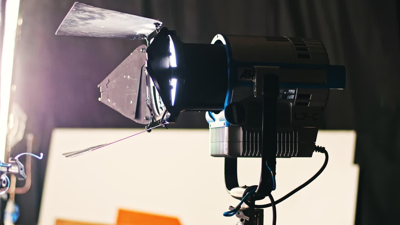 Professional lighting equipment on the movie set