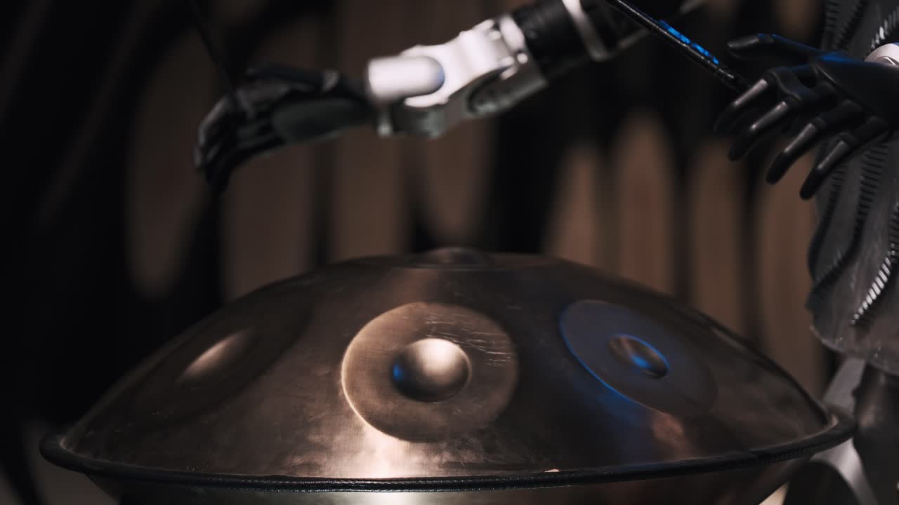 Humanoid robot playing instrument at the Venice Biennale Architecture Exhibition