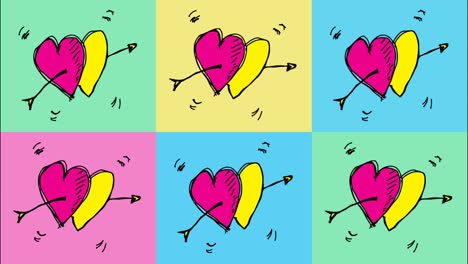 niños dibujando arte pop fondo sin costuras con tema de amor