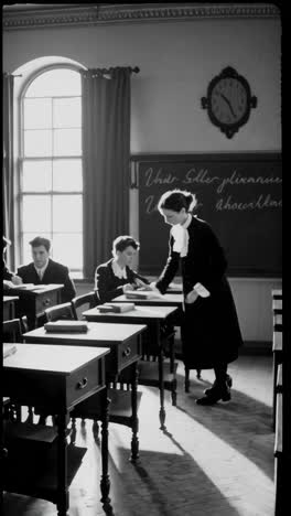 1930s classroom scene