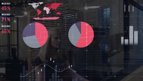 Animation-Der-Statistischen-Datenverarbeitung-Gegenüber-Einer-Vielfältigen-Gruppe-Von-Kollegen-Im-Büro