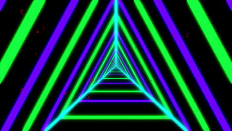 animation of blue and green triangles on black background