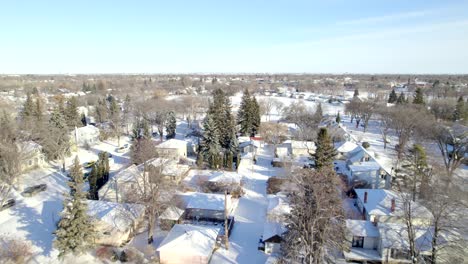 residential neighborhood in the winter