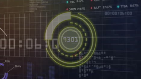 animation of digital data processing over scope scanning on black background