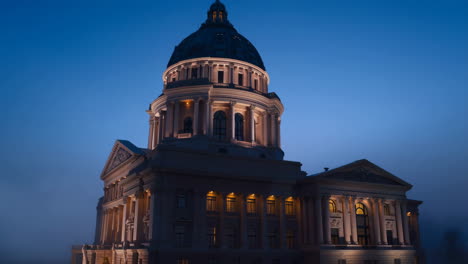 kansas state capitol building at dusk