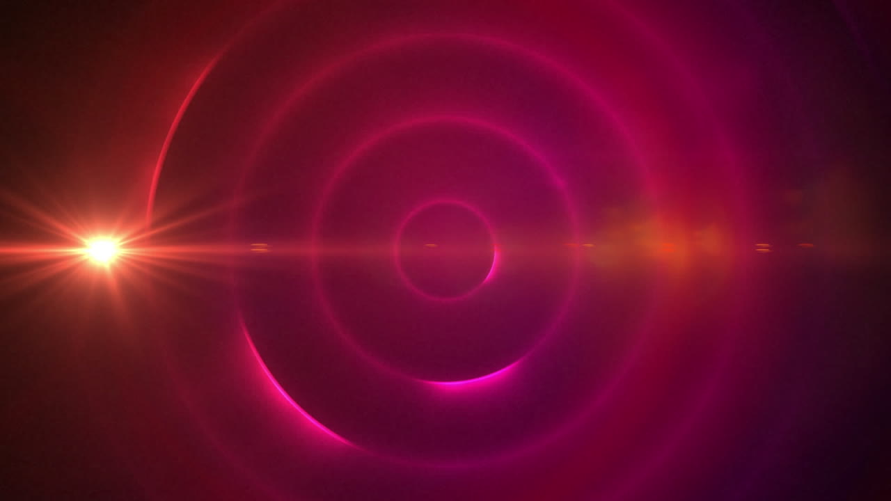 animación digital de un punto rojo de luz contra rastros de luz en espiral rosada sobre fondo negro