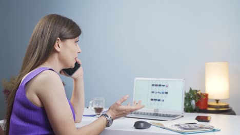 la mujer que comercia en internet. ventas de productos en línea.