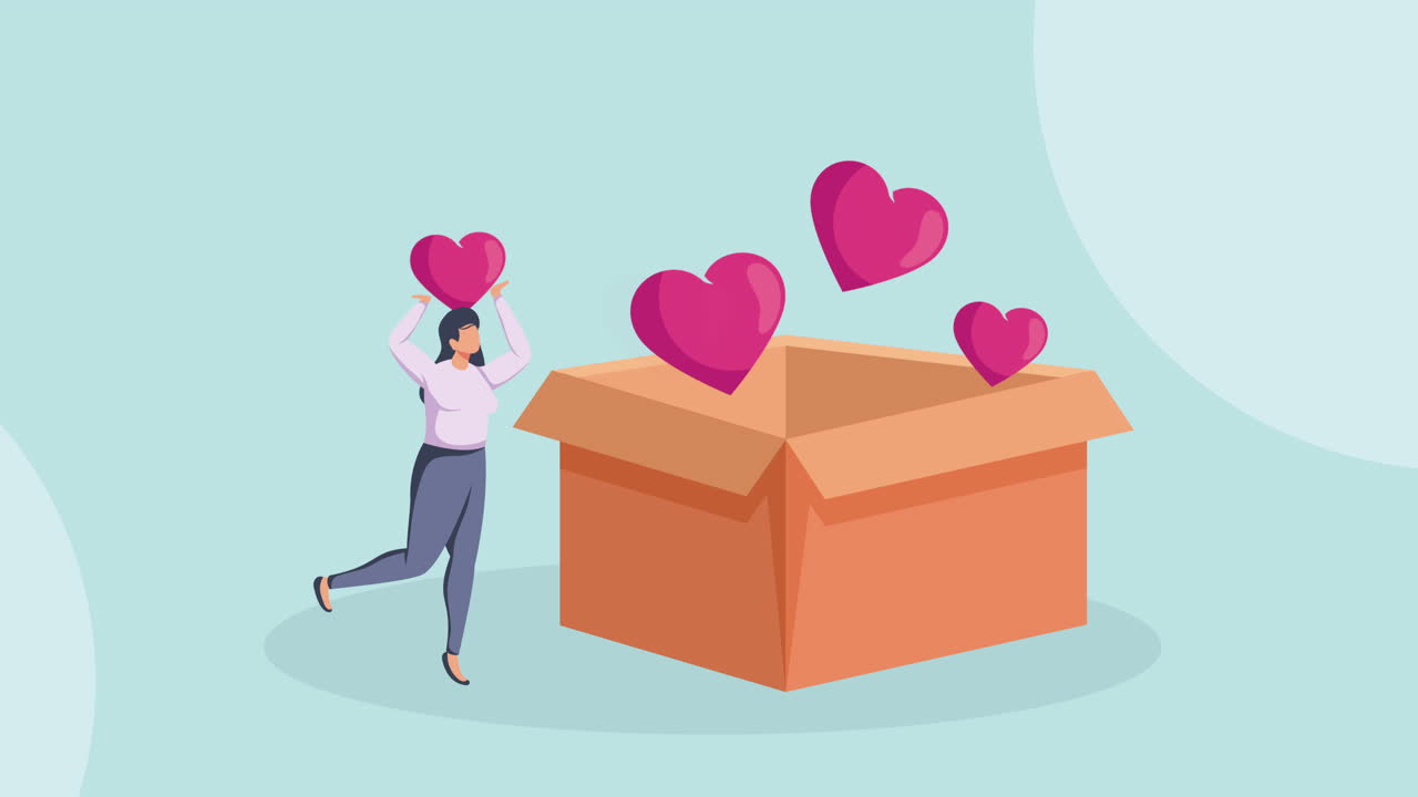 voluntaria con animación de corazón