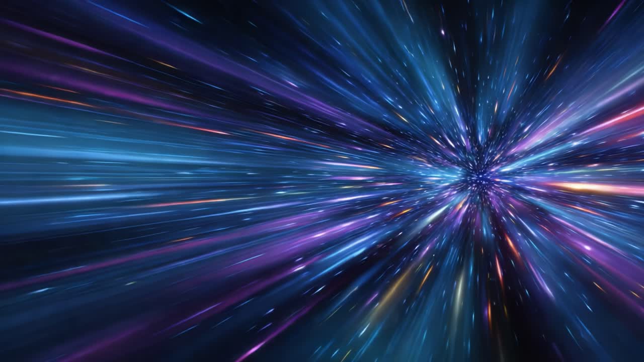 A Stunning Visual Journey Through the Cosmos: Experience the Hypnotic Infinity of Light Pulses and Vibrant Colors in a Captivating Warp Drive Adventure