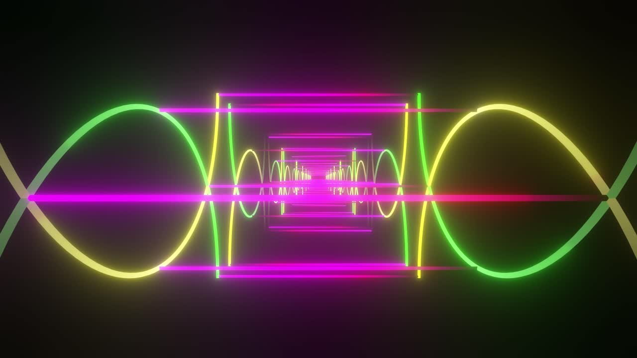 túnel de neón brillante