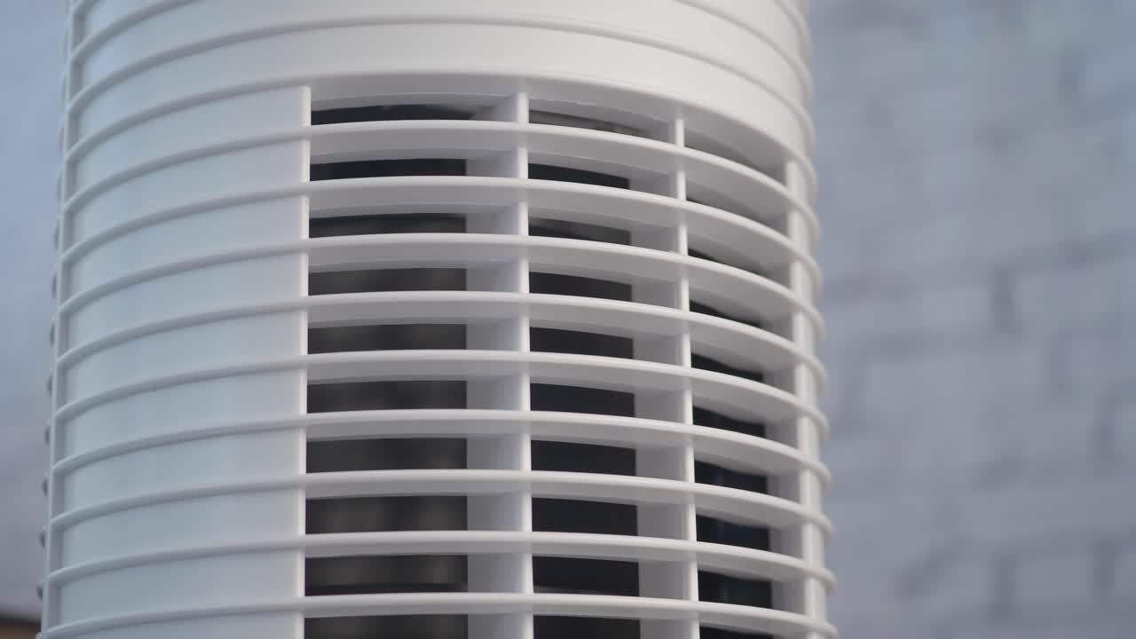 Close-up of a White Tower Air Purifier or Fan