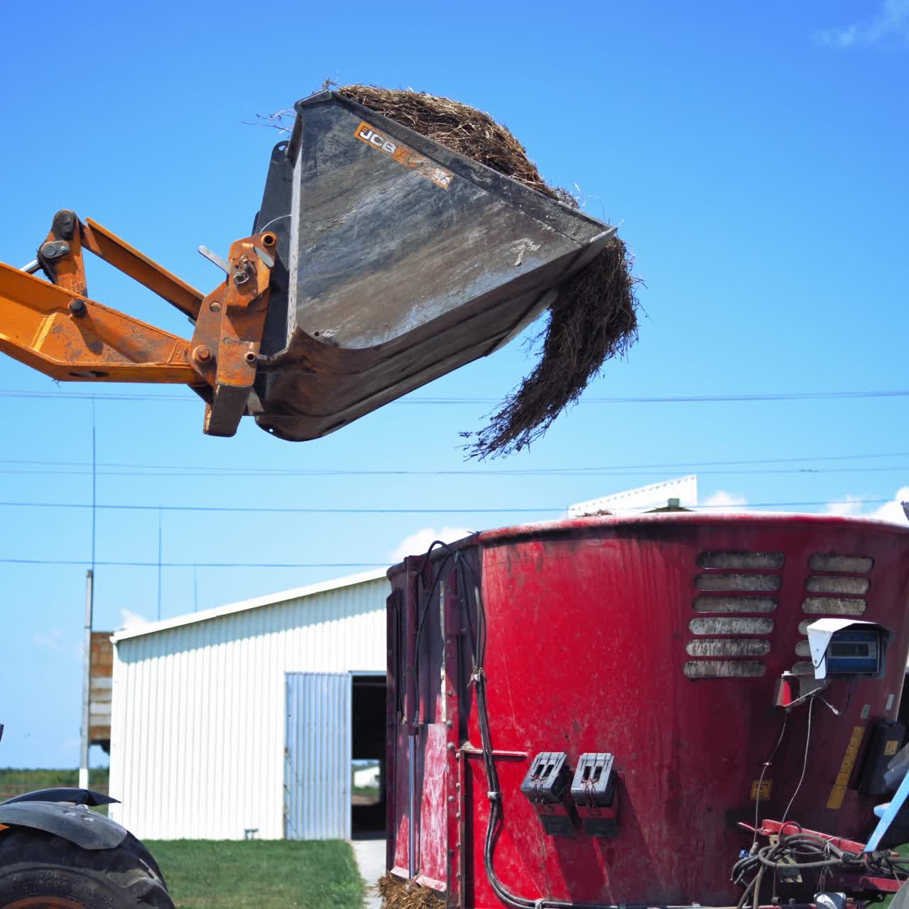 Agricultural machinery on farm