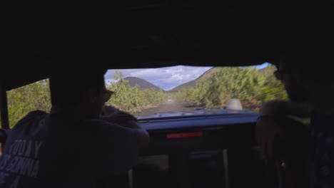 driving to cerro negro volcano nicaragua rough terrain off road view from car