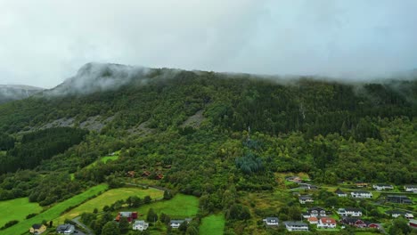 Aerial-over-the-hills-near-Syvde,-Vanylven-Municipality,-Norway