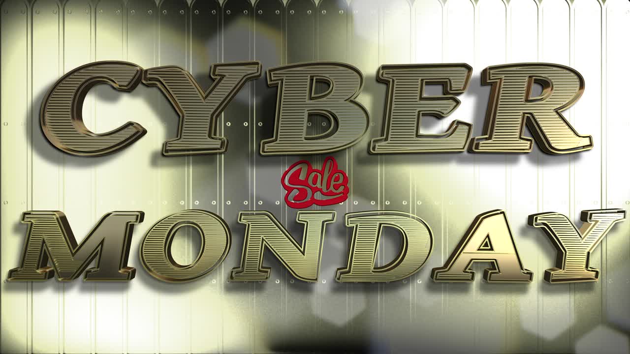 사이버 월요일 금 판매 3d 텍스트 루핑 애니메이션