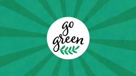 animation of stay green in circle on moving green background