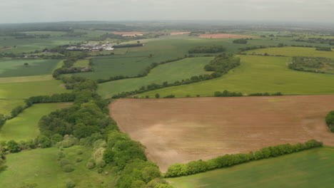 slow aerial shot over english farmland