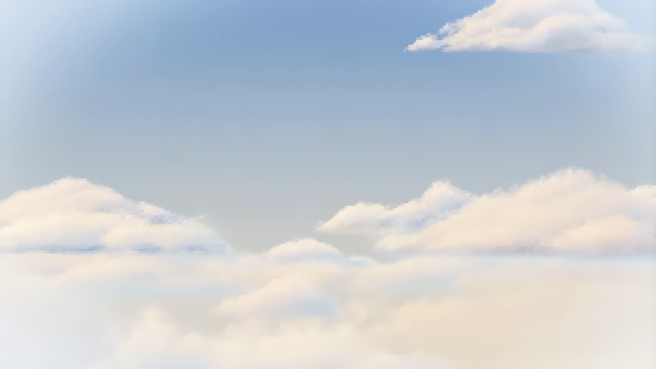 Serene View of Fluffy Clouds in a Blue Sky