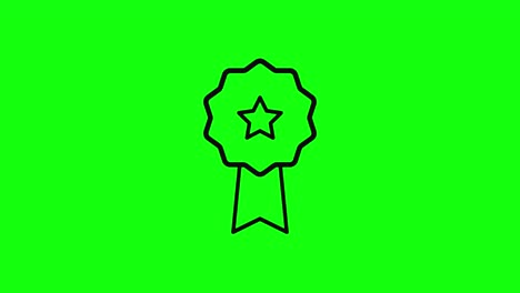 transparent black medal prize award icon flat green screen 10 animations chroma key