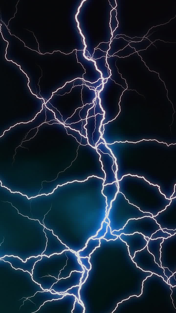 Dramatic Lightning Strike Against a Black Sky