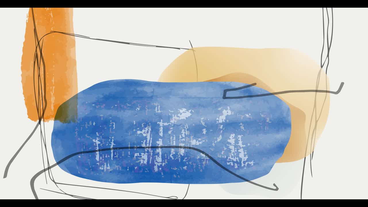 애니메이션 미니멀리즘 추상적인 손으로 칠한 페인트 얼룩, 얼룩, 당신의 디자인을위한 밝은 배경에 수채화 얼룩의 추상적인 작곡.