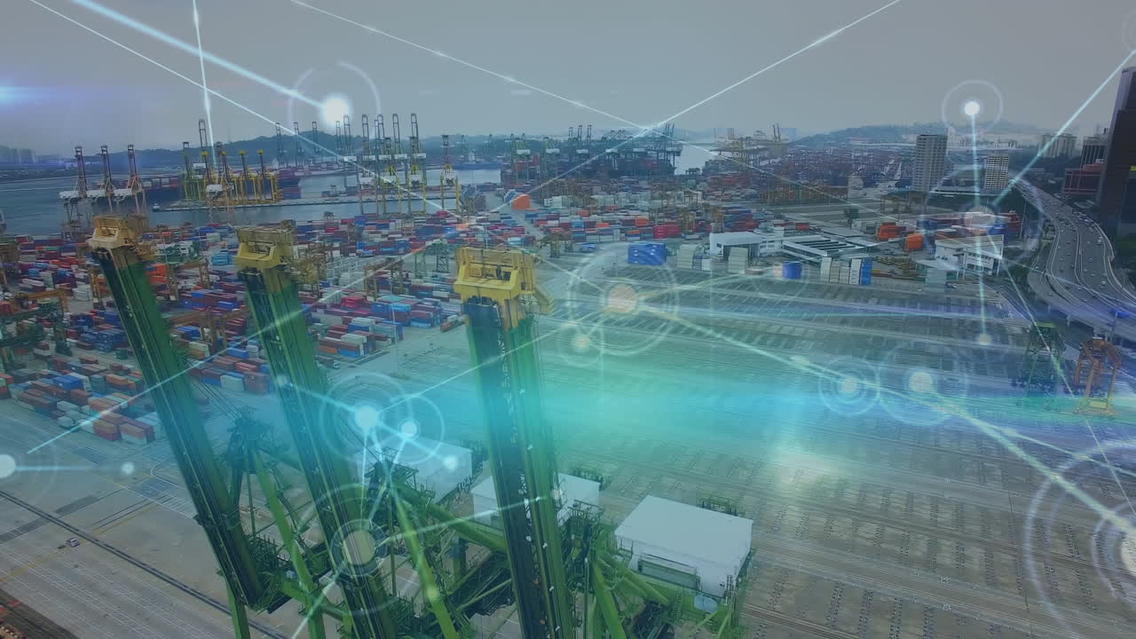 vista de alto ángulo de un muelle de envío