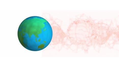 animación del cerebro digital y el globo sobre fondo blanco
