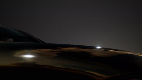 luxury sport car in dark studio with bright lights