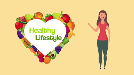 mujer con comida vegana estilo de vida saludable
