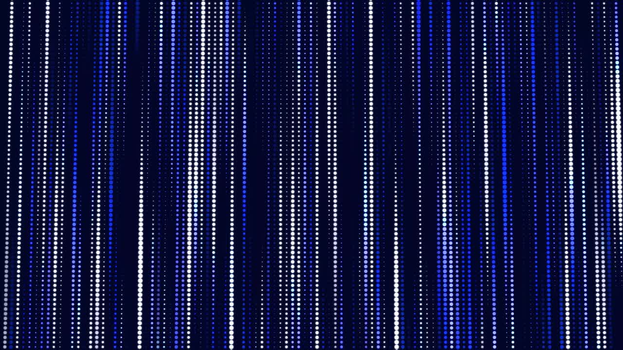 Abstract background with moving glowing dots. Technology background. Big data digital code. Futuristic dots background. 3d rendering. Seamless loop. 4k