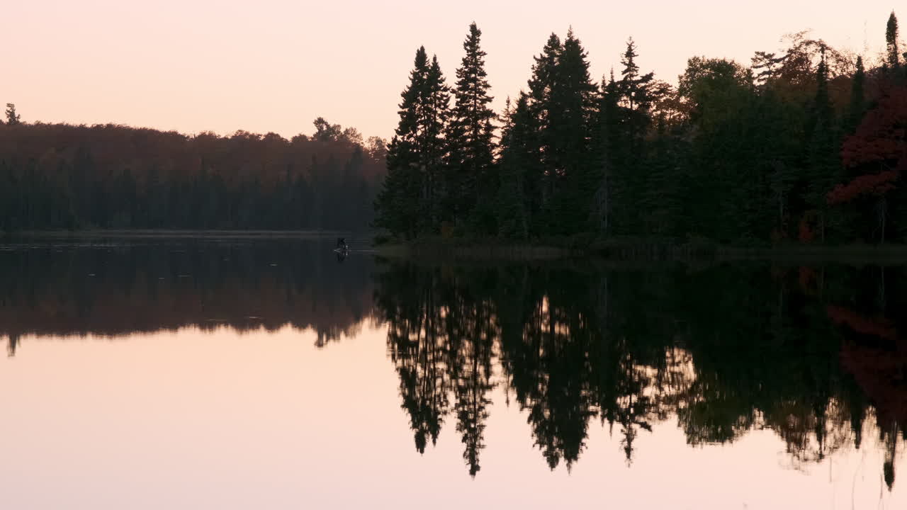 Tree Reflections On Tranquil Lake At Dusk