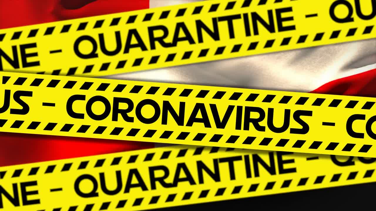 테이프에 노란색으로 쓰여진 격리 단어의 애니메이션