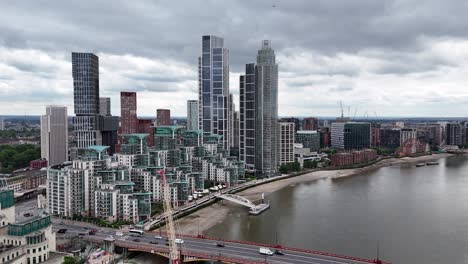 st georges wharf vauxhall london ascending drone,aerial