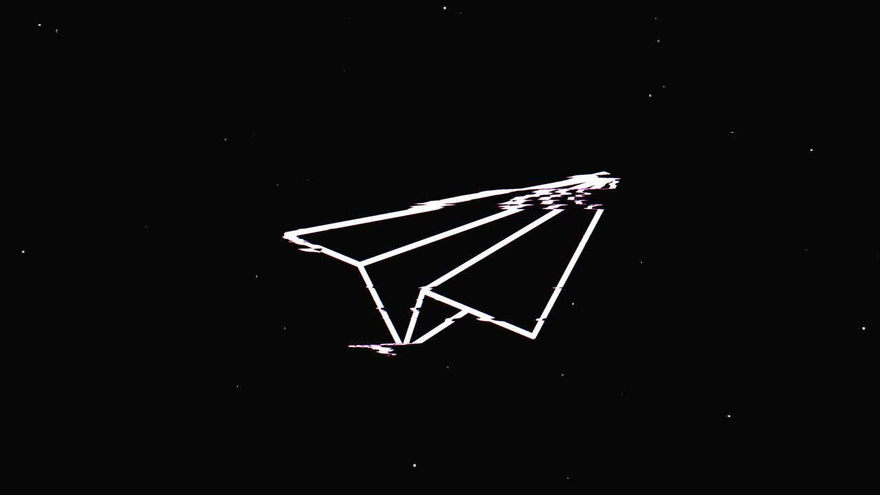 el icono del avión de papel es un ruido vintage, un fallo en la animación de la señal.