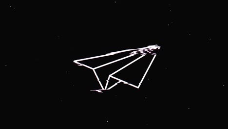 el icono del avión de papel es un ruido vintage, un fallo en la animación de la señal.