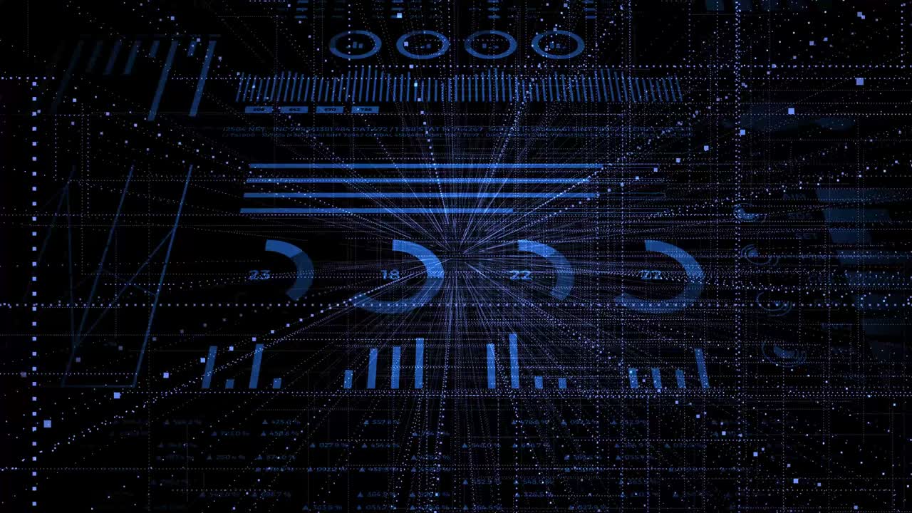 Data and report statistics, animation with graph diagrams.