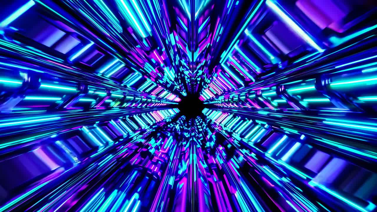 Neon Tunnel Abstract